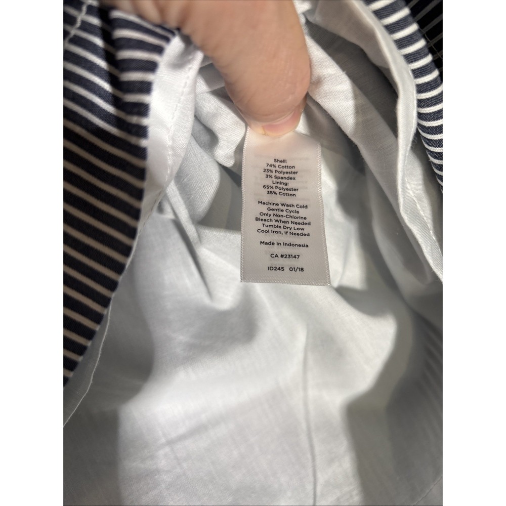 Talbots womens skirt blue and white stripe buttons in front lined. Sz 4 Petite - Picture 5 of 13
